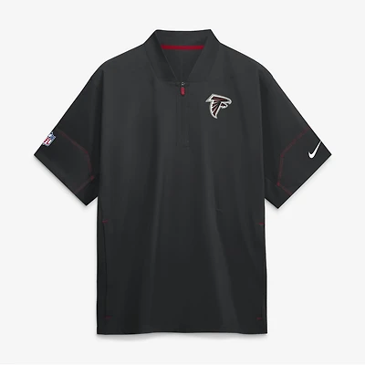 Men's Nike Black Atlanta Falcons Sideline Short Sleeve Quarter-Zip Coaches Jacket