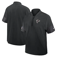 Veste d'entraîneur Nike noire à manches courtes et fermeture éclair quart de tour pour homme des Falcons d'Atlanta