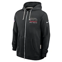 Sweat à capuche Nike noir Atlanta Falcons Sideline Utility Player Dri-FIT pour homme, entièrement zippé
