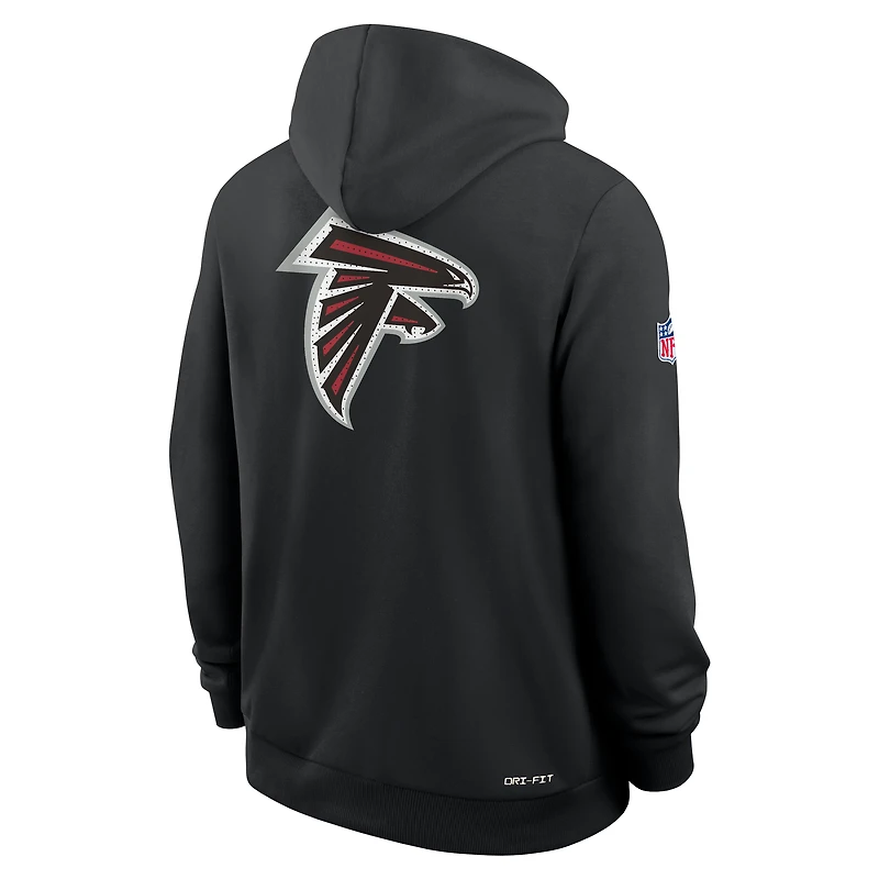 Sweat à capuche Nike noir Atlanta Falcons Sideline Utility Player Dri-FIT pour homme, entièrement zippé