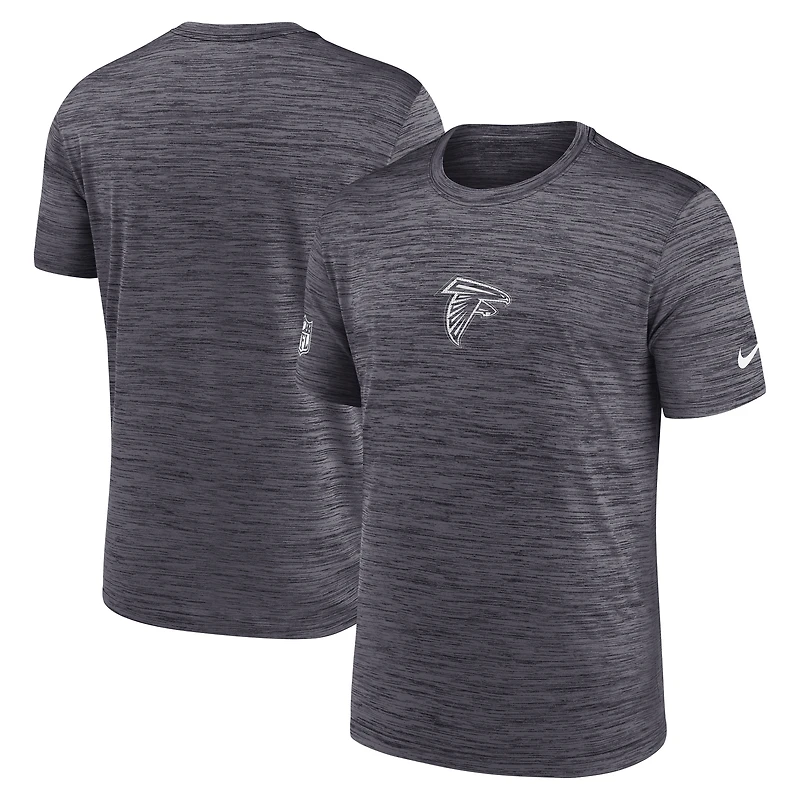 T-shirt Nike noir Atlanta Falcons Sideline Velocity Dri-FIT pour homme