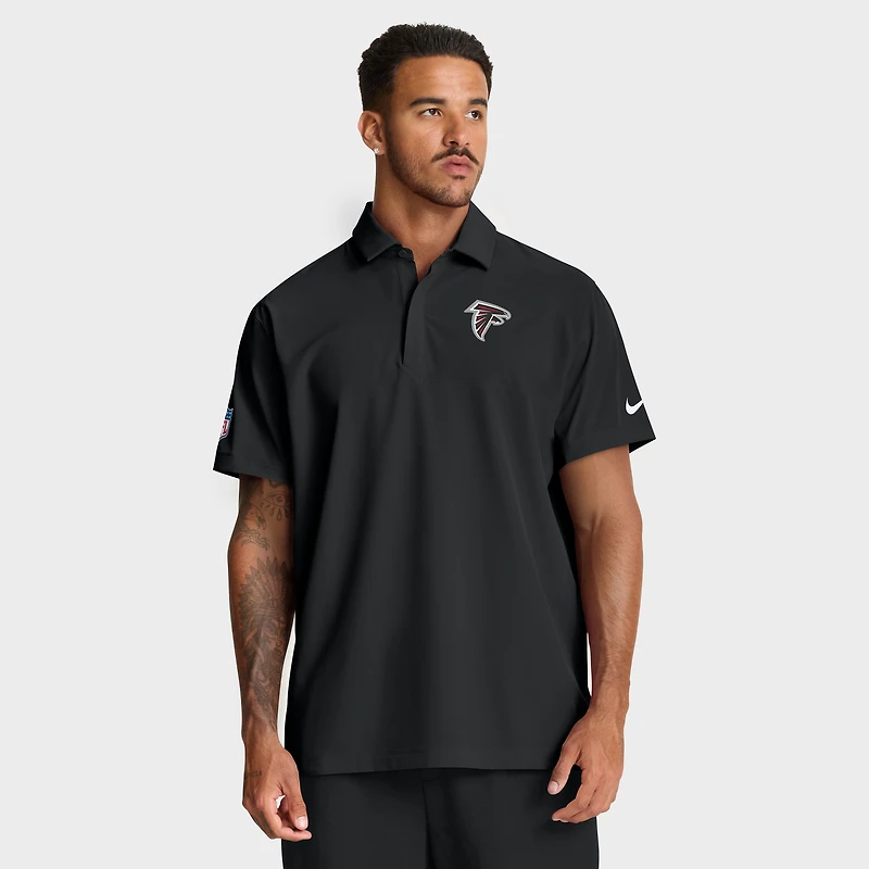 Polo tissé Nike noir Atlanta Falcons Sideline Dri-FIT pour homme