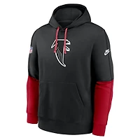 Men's Nike Black Atlanta Falcons  Throwback Logo Club Tri-Blend Pullover Hoodie