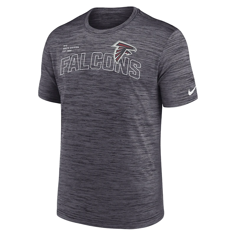T-shirt de performance Nike Velocity Arch noir pour homme, Atlanta Falcons