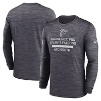 Men's Nike Charcoal Atlanta Falcons Sideline Velocity Performance Long Sleeve T-Shirt