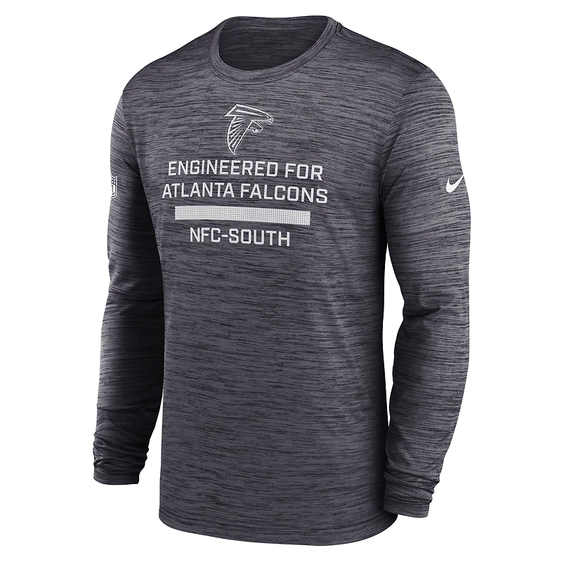 Men's Nike Charcoal Atlanta Falcons Sideline Velocity Performance Long Sleeve T-Shirt