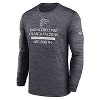 Men's Nike Charcoal Atlanta Falcons Sideline Velocity Performance Long Sleeve T-Shirt
