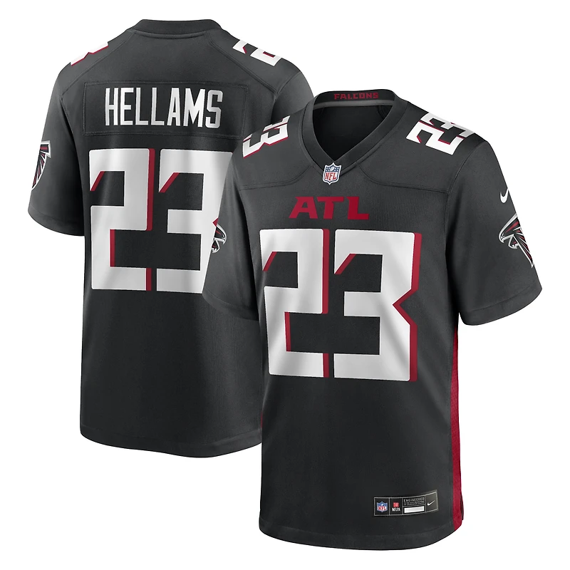 Maillot de match Nike DeMarcco Hellams noir pour homme des Atlanta Falcons