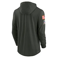 Pull à capuche léger Nike Forest Green Atlanta Falcons 2025 Salute to Service Sideline Dri-FIT pour homme