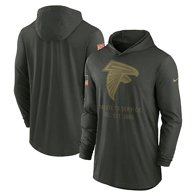 Pull à capuche léger Nike Forest Green Atlanta Falcons 2025 Salute to Service Sideline Dri-FIT pour homme