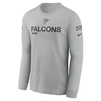 T-shirt à manches longues Nike Atlanta Falcons 2024 Salute To Service pour homme Gris