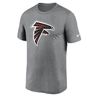 T-shirt de performance Nike Heather Charcoal Atlanta Falcons Primetime Legend Logo pour homme