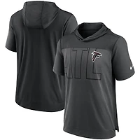 T-shirt à capuche Performance Atlanta Falcons Nike anthracite chiné/noir pour homme