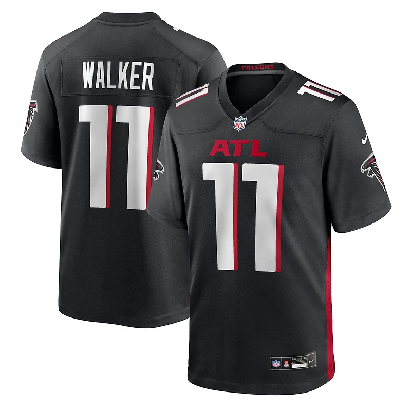Maillot de match Nike Jalon Walker noir des Falcons d'Atlanta pour homme