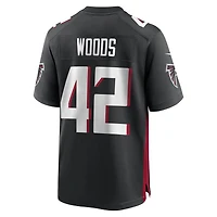 Maillot Nike Josh Woods noir pour homme des Falcons d'Atlanta