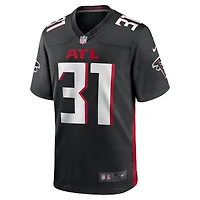 Maillot de match Nike Justin Simmons noir pour homme des Falcons d'Atlanta
