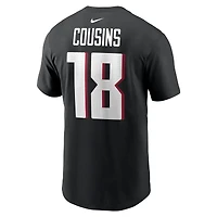T-shirt avec nom et numéro de joueur des Atlanta Falcons Nike Kirk Cousins ​​pour homme, noir