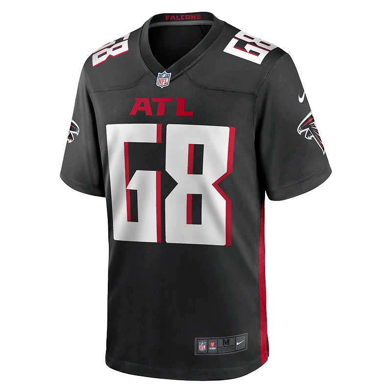 Maillot de match l'équipe Nike Kyle Hinton des Falcons d'Atlanta pour homme, noir