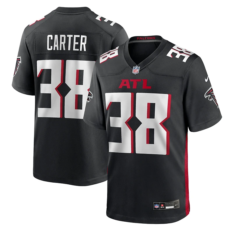 Maillot Nike Nathan Carter noir pour homme des Falcons d'Atlanta