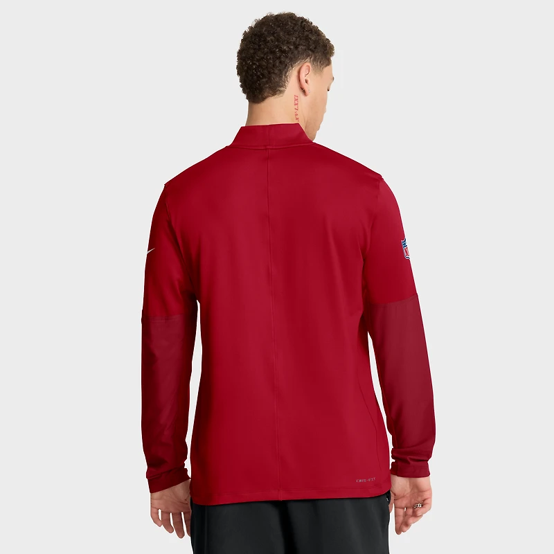 Pull Nike rouge Atlanta Falcons Sideline Dri-FIT à demi-zip pour homme