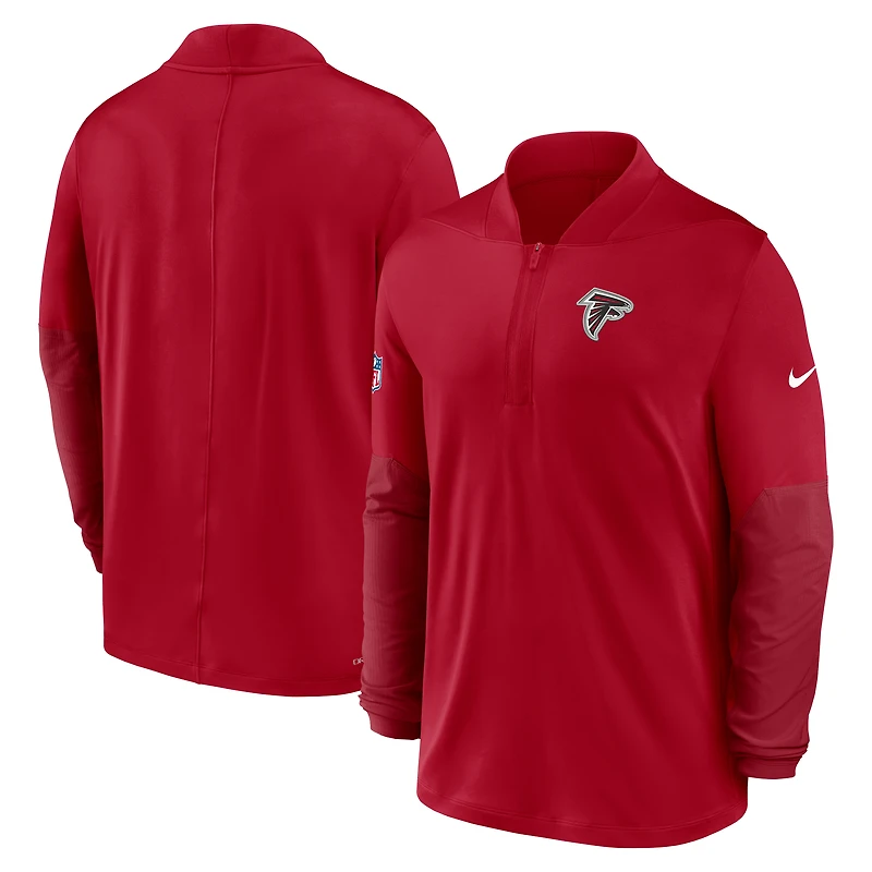 Pull Nike rouge Atlanta Falcons Sideline Dri-FIT à demi-zip pour homme