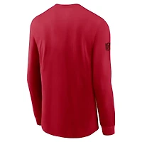 T-shirt à manches longues Nike rouge Atlanta Falcons Sideline Performance pour homme