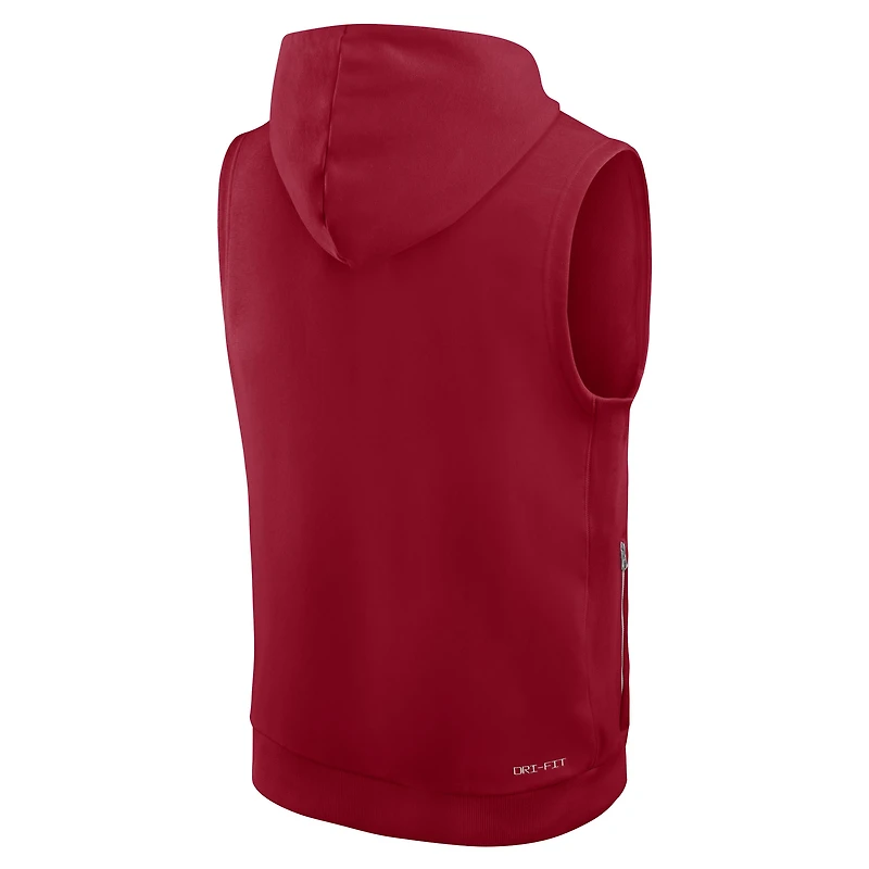 Sweat à capuche sans manches Nike rouge Atlanta Falcons Sideline Performance pour homme