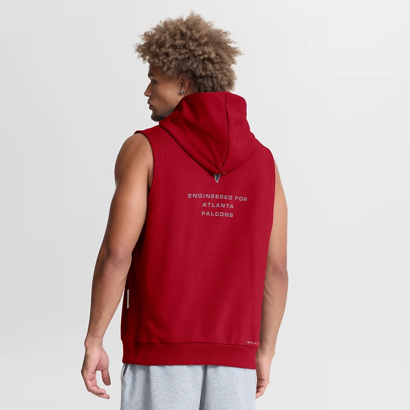 Men's Nike Red Atlanta Falcons Sideline Standard Issue Dri-FIT Sleeveless Hoodie