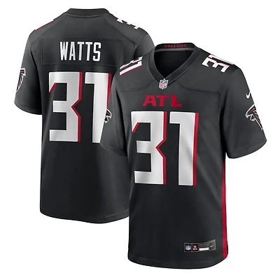 Maillot Nike Xavier Watts noir pour homme des Falcons d'Atlanta