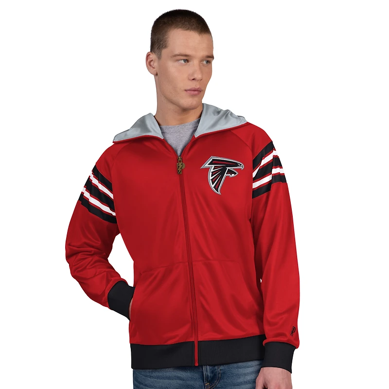 Men's Pro Player Red/Black Atlanta Falcons Helmet Full-Zip Hooded Track Jacket