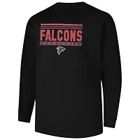 T-shirt à manches longues pour homme, profil noir, Atlanta Falcons, Big & Tall Pop