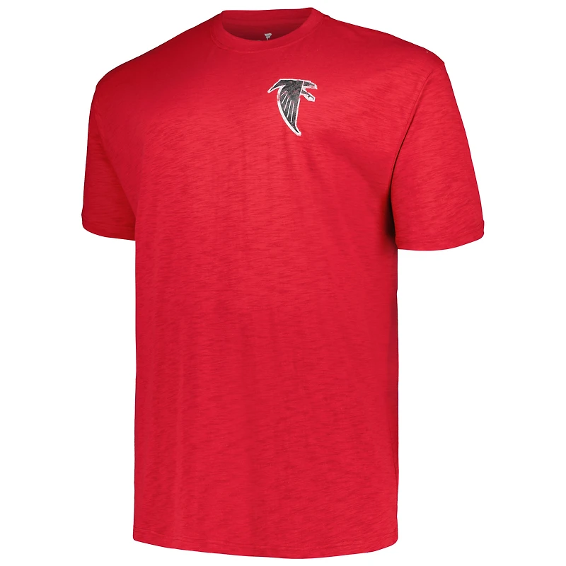 T-shirt rouge à deux coups pour hommes des Falcons d'Atlanta Big & Tall