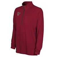 Men's Red Atlanta Falcons Combine Authentic Raglan Quarter-Zip Top
