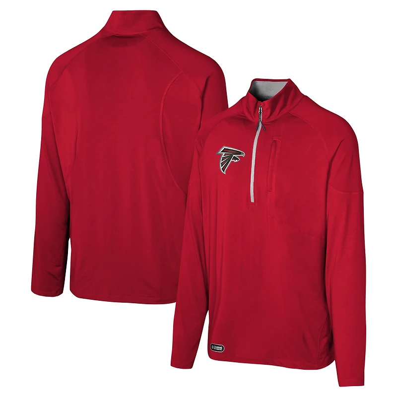 Men's Red Atlanta Falcons Grind Iron Quarter-Zip Top