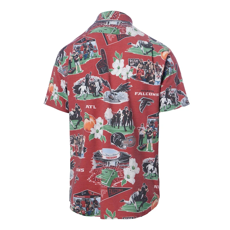 Chemise boutonnée panoramique rouge Atlanta Falcons de Reyn Spooner pour homme