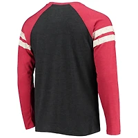T-shirt à manches longues raglan Starter noir/rouge Atlanta Falcons Throwback League pour homme