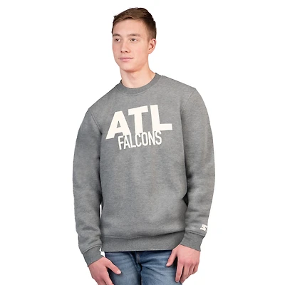Sweat-shirt ras du cou en polaire gris anthracite pour homme des Falcons d'Atlanta
