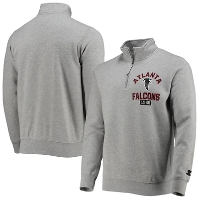 Veste pour homme Starter grise Atlanta Falcons Throwback Heisman à quart de zip
