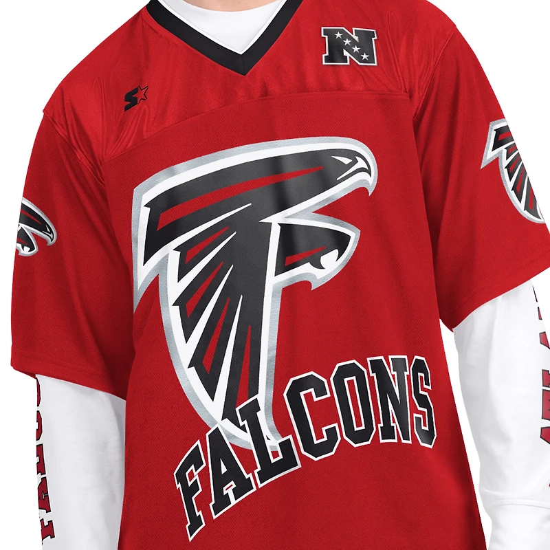 Pack de t-shirts à manches courtes et longues Starter rouge blanc Atlanta Falcons pour homme