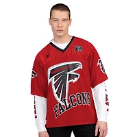 Pack de t-shirts à manches courtes et longues Starter rouge blanc Atlanta Falcons pour homme