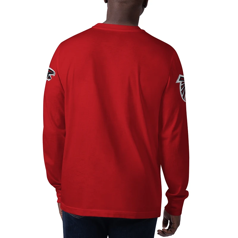 T-shirt à manches longues pour homme Starter Red Atlanta Falcons Clutch Hit