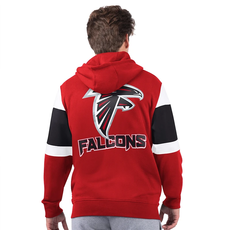Sweat à capuche zippé intégral Atlanta Falcons Extreme pour homme, rouge