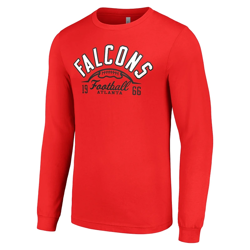 T-shirt à manches longues rouge pour homme, équipe de demi-ballon des Falcons d'Atlanta