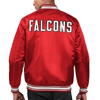 Men's Starter Red Atlanta Falcons Locker Room Satin Varsity Full-Snap Jacket
