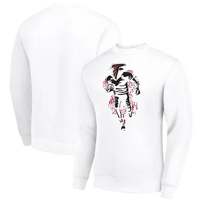 Sweat-shirt à capuche en polaire tri-blend blanc avec logo des Falcons d'Atlanta pour homme