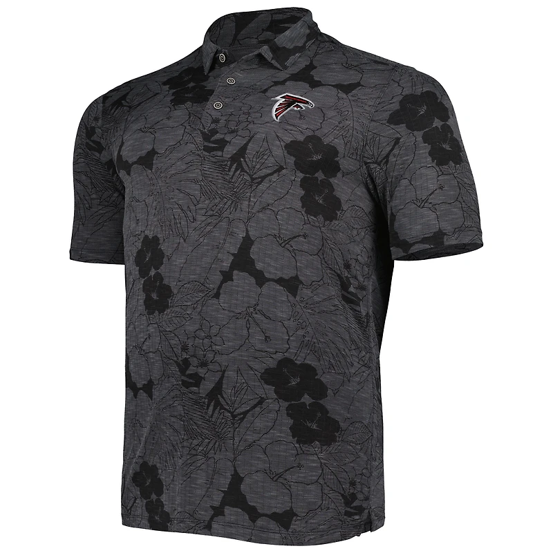 Men's Tommy Bahama Black Atlanta Falcons Big & Tall Miramar Blooms Polo