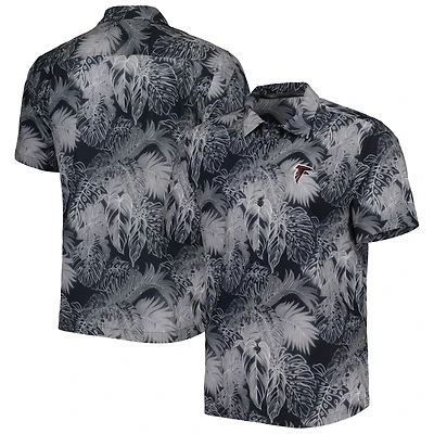Chemise boutonnée Tommy Bahama pour homme noire Atlanta Falcons Coast luminescent Fronds Camp IslandZone