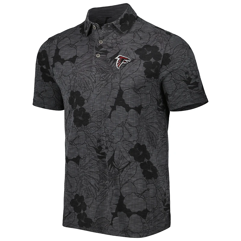 Men's Tommy Bahama Black Atlanta Falcons Miramar Blooms Polo