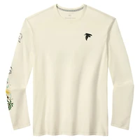 T-shirt à manches longues Tommy Bahama crème Atlanta Falcons Oasis Endzone Lux pour homme