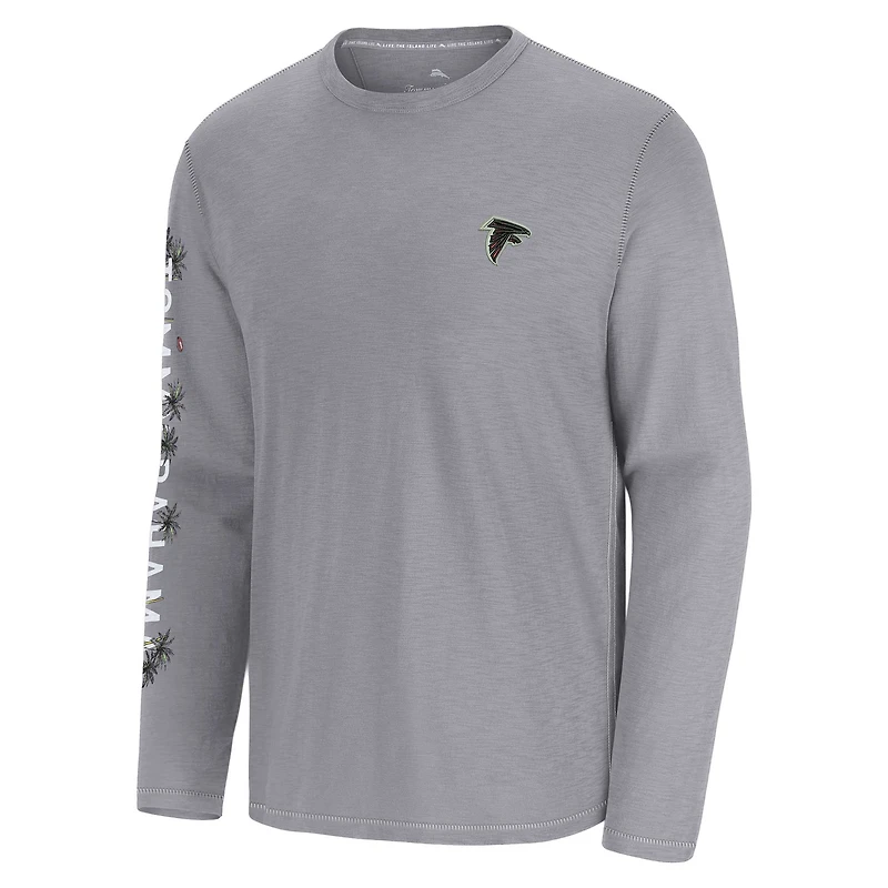 Men's Tommy Bahama  Gray Atlanta Falcons Oasis Endzone Lux Long Sleeve T-Shirt